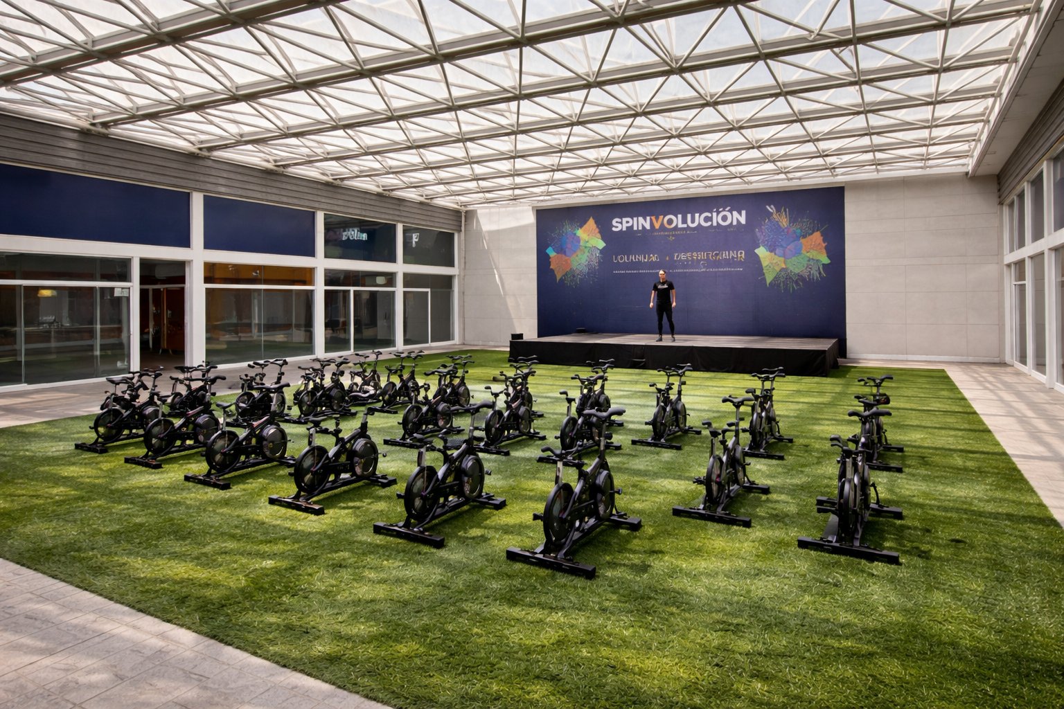Evento spinning en Edificio Libertad