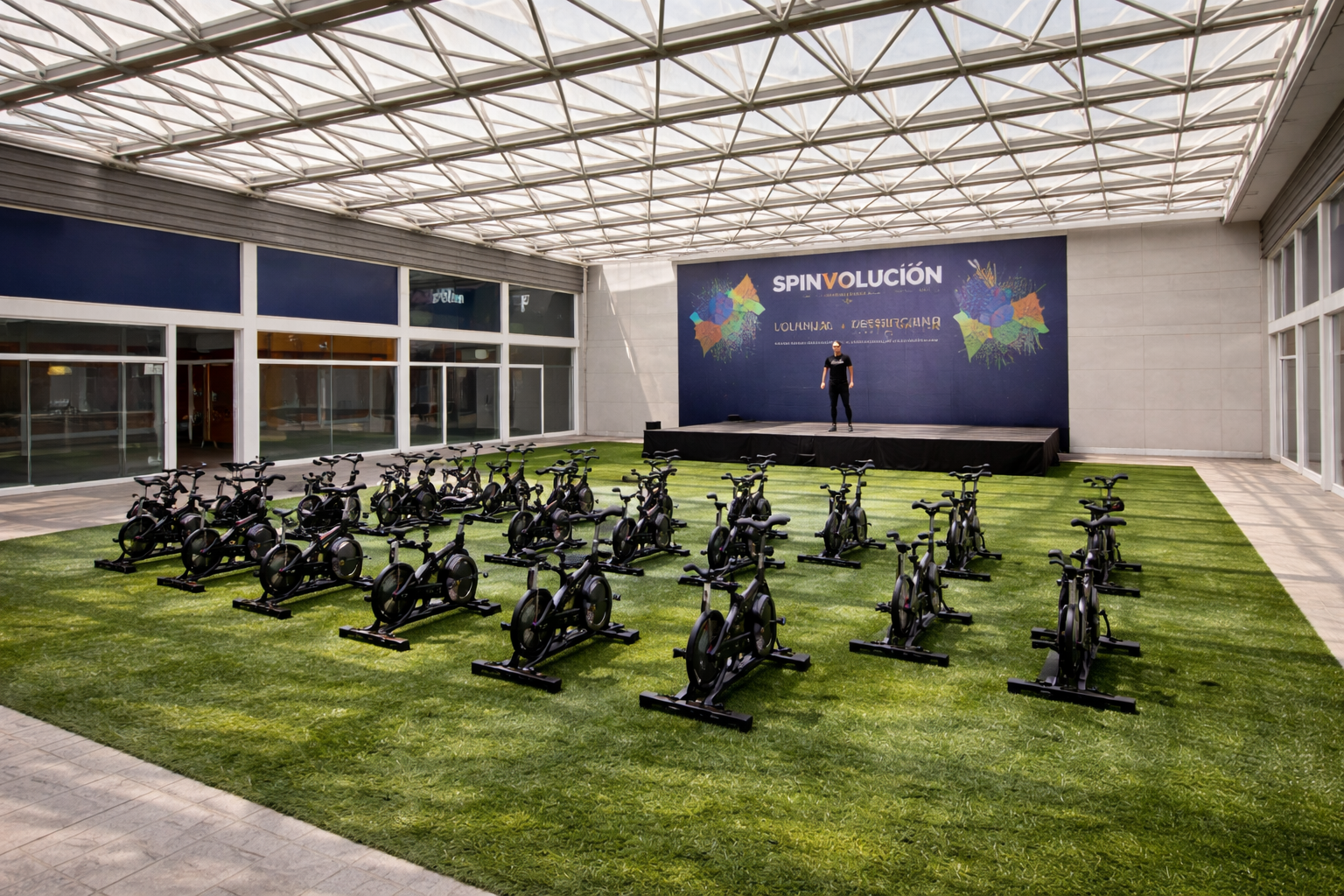 Evento spinning en Edificio Libertad